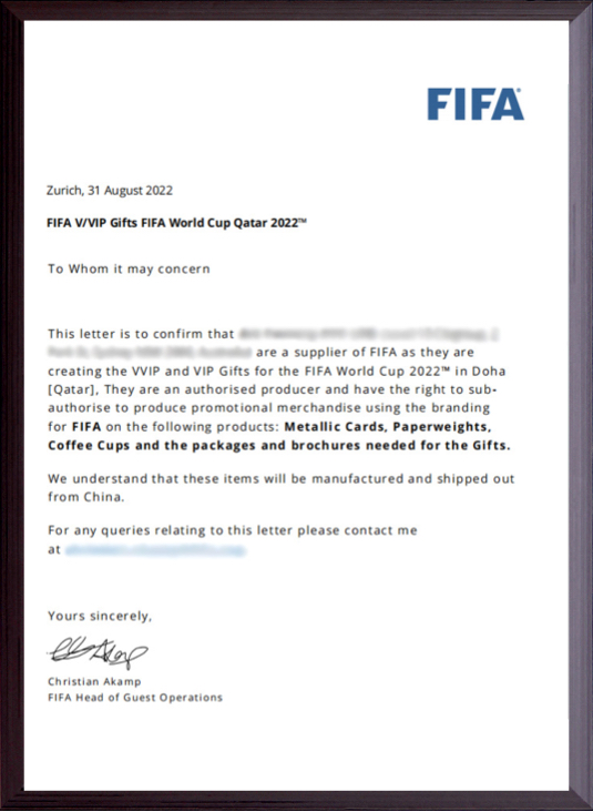 FIFA certificate